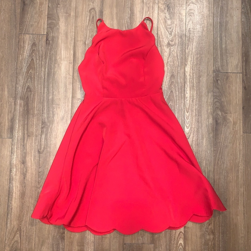 Lulus Play On Curves Red Backless Skater Dress | XS - Picture 5 of 12